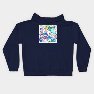 one line drawing, flower Kids Hoodie